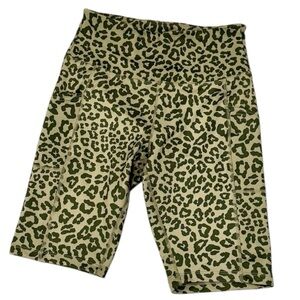 Love Charm | Tonal Green Cheetah Print Bike Shorts